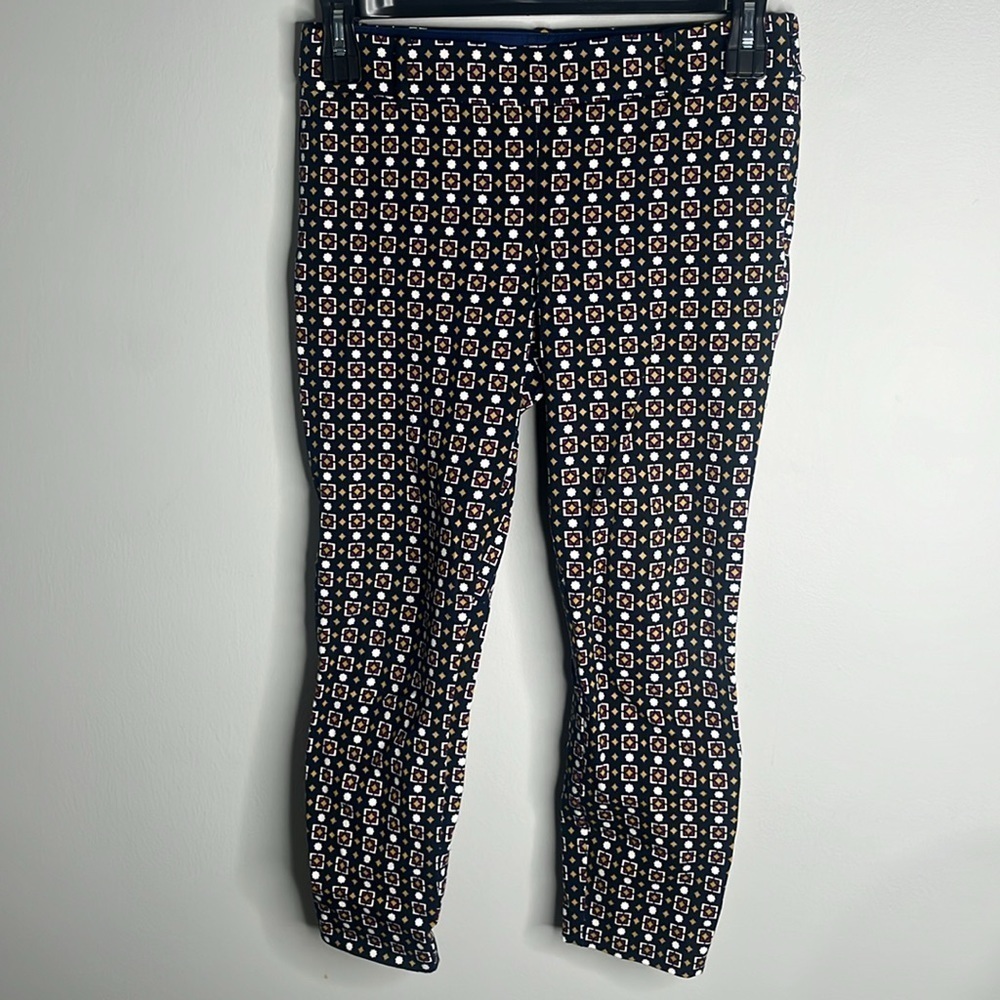 Jcrew Women’s Size 4 Dress Pant Stretch Navy Print